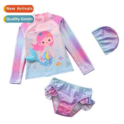 Childrens swimsus womens separates iring lg-sleeved swimsus