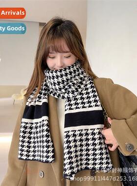 2021 new fall and winter birds  a fear scarf female plaid sc