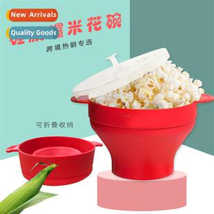 Silice Popcorn Bowl wh Hle Microwave Foldable Popcorn Bucket