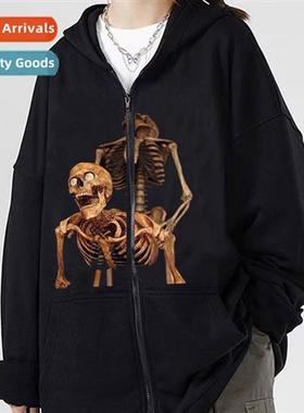 2022 dark skull man sweatshirt men  women hoodie gothic coup