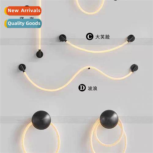 Cream wind simple shaped decorative lines wall lamp hotel be