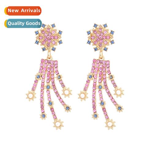 Creative exaggerated aliens wh diamd earrings fashi lg secti