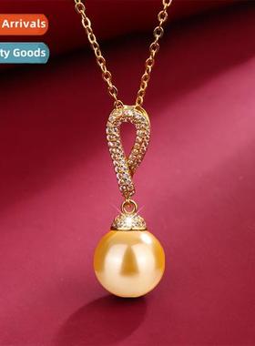 Temperament encrusted zircia imati pearl necklace pink purpl