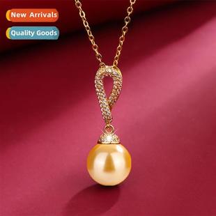 imati zircia pearl necklace purpl Temperament pink encrusted