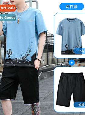 Mens casual sports su clothing summer 2022 new short-sleeved