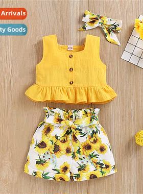 Girls spring  autumn  2020 new n solid color sleeveless top