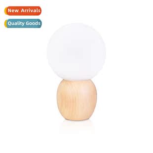 wood milky lamp Scinavian table solid orb Creative glass