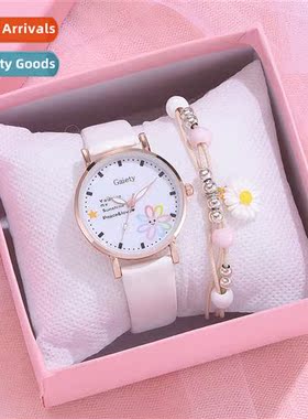 New Korean versi   nd  quartz watch set pu b girls cute hund