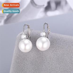 American ear Pearl new female buckle earrings