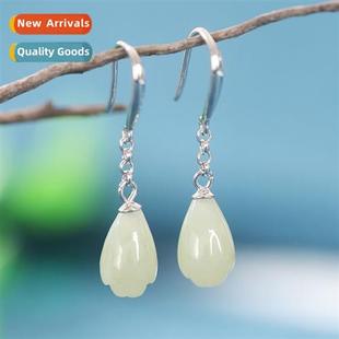 jade earrings ear flower hoo womens field new Magnolia 2022