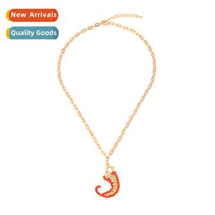 Hundreds  simple red chili pepper necklace retro fashi tempe