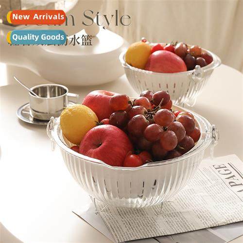 Double washbasin draining basket kchen washing frus  vegetab