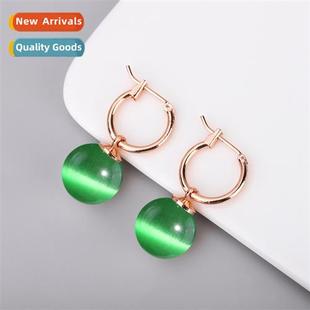 eye earri whe gold rose ste cats green emerald blue Dazzling