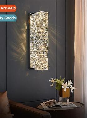 Post-modern light luxury crystal wall lamp living room backg