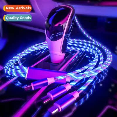 Luminous saming e tow three data cable multi-head cell phe f