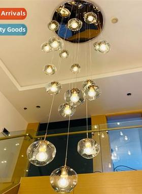 Compound staircase chelier lg chelier villa hotel hall high