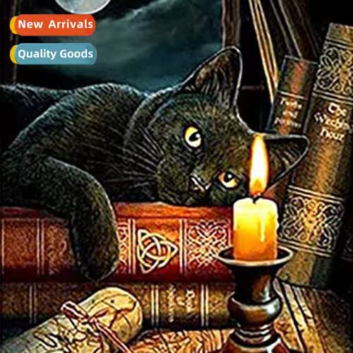 Cross Stch New DIY Black Cat Cle Full Stch Simple Hmade Thre