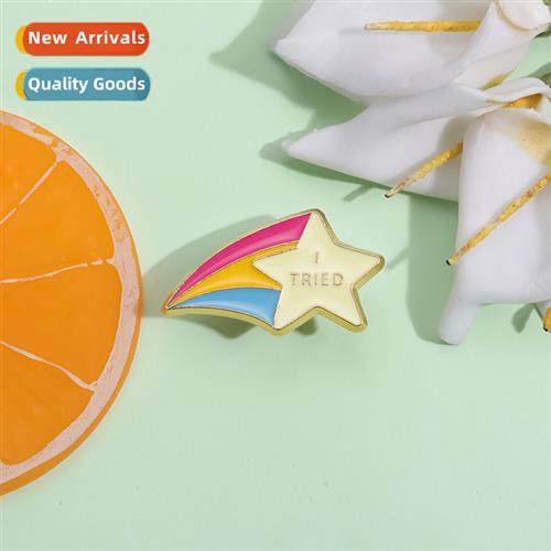 Creative star shape brooch cute meteor metal badge carto uni