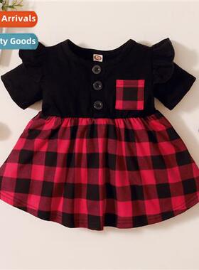 Girls spring  fall  2021 new n fly sleeve  short-sleeved spl