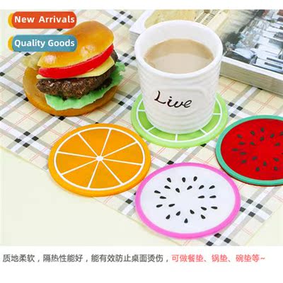 Fru shape coaster silice cup mat creative n-slip heat insula