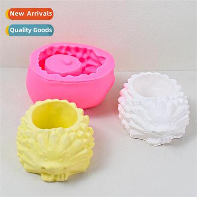 New creative hedgehog flower pot silice mould DIY making cla