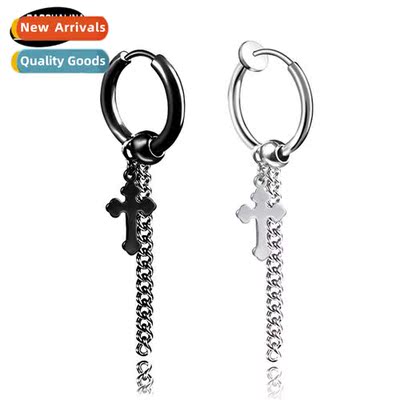 Tanium steel earrings mens hipster earrings female lg secti