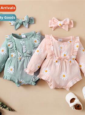 ins baby spring  fall  2022 new n lg-sleeved flowers printed