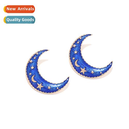 persaly retro alloy oil drop mo earrings fashi senior star c