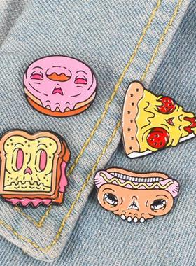 Skelet Food  Dog Toast Pizza Dut Pin Creative Cowboy Badge L
