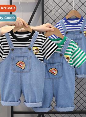 Childrens clothing 2024 summer new striped childrens short-s