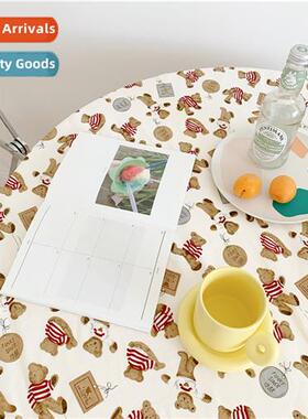 ins cute girl heart bear tablecloth picnic cloth B&B cfee sh
