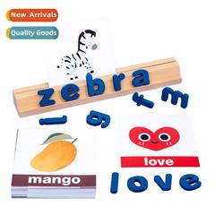 Wooden Alphabet Spelling Words Block Puzzle Game Early Child