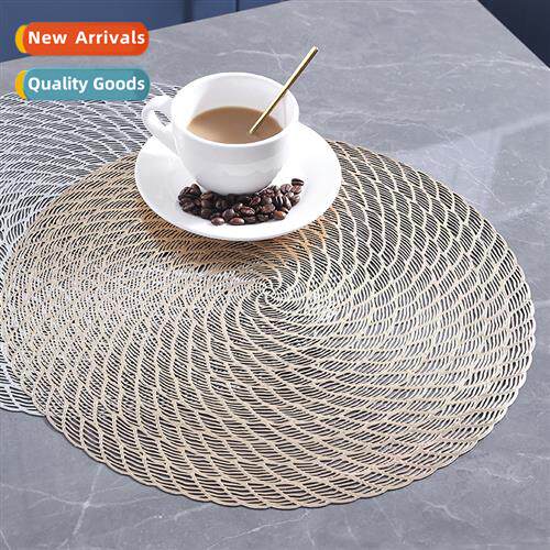 an luxury round hollow pvc placemats coasters insulating mat