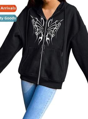 Dark wind hip-hop gothic Harajuku Y2Y kawaii zipper hoodie m