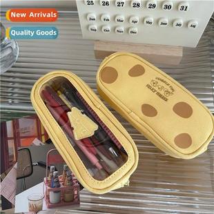 students val cream high style ins bag pencil cheese book red