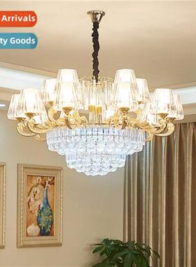 an luxury atmosphere living room dining room crystal chelier