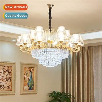 an luxury atmosphere living room dining room crystal chelier