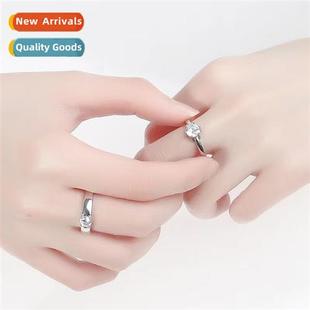 Mens  womens couple rings whe gold 6 points ste wedding Vale