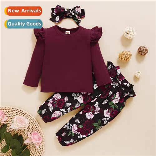 Girls spring  autumn  2021 new n solid color lg-sleeved top