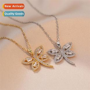 light luxury zircia Necklace jewelry fashi dragfly female