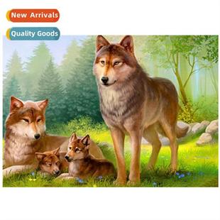 The new family  wolves diamd painting modern living room hma
