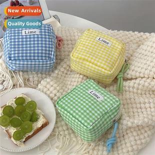 bag value blue high wind ins square small grid cott Japanese