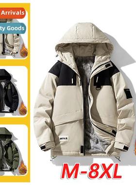 Winter mens colorblocking jacket padded jacket men thickened