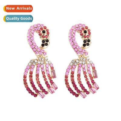 Fashi new colored diamd persaly earrings exaggerated diamd h