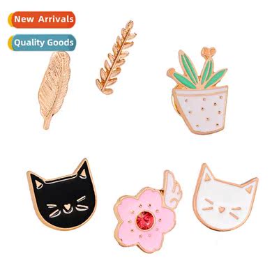 Jewelry cute carto anime brooch cat leaves frus and vegetabl