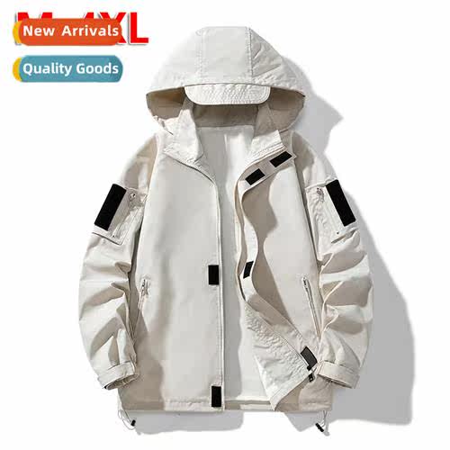 Spring and Autumn new Hg Kg style workwear jacket mens hoode