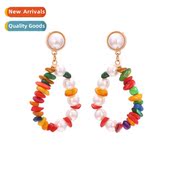 colorful hmade gravel earrings exagge design persaly fashi