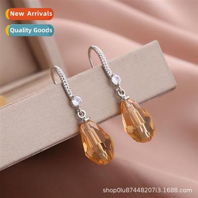 Fashi crystal female earrings new temperament network pendan