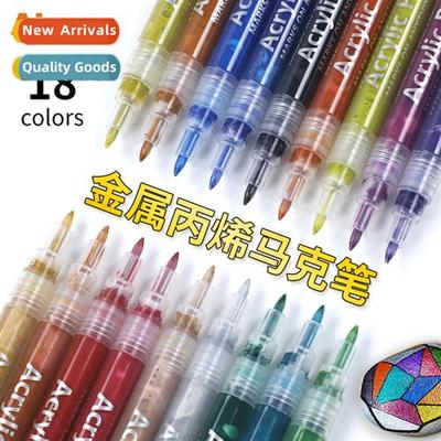 New 18 colors color pens metallic markers water-based black