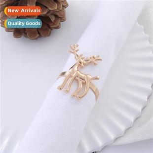 New Antler Napkin Ring Metal Plating Christmas Deer Napkin C